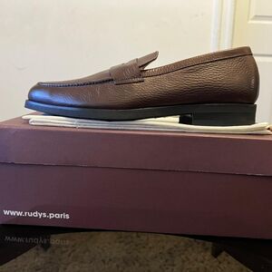 Elegant Brown Leather Slip-On Loafers